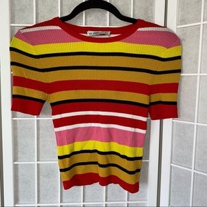 Zara stripped multicolor cropped shirt